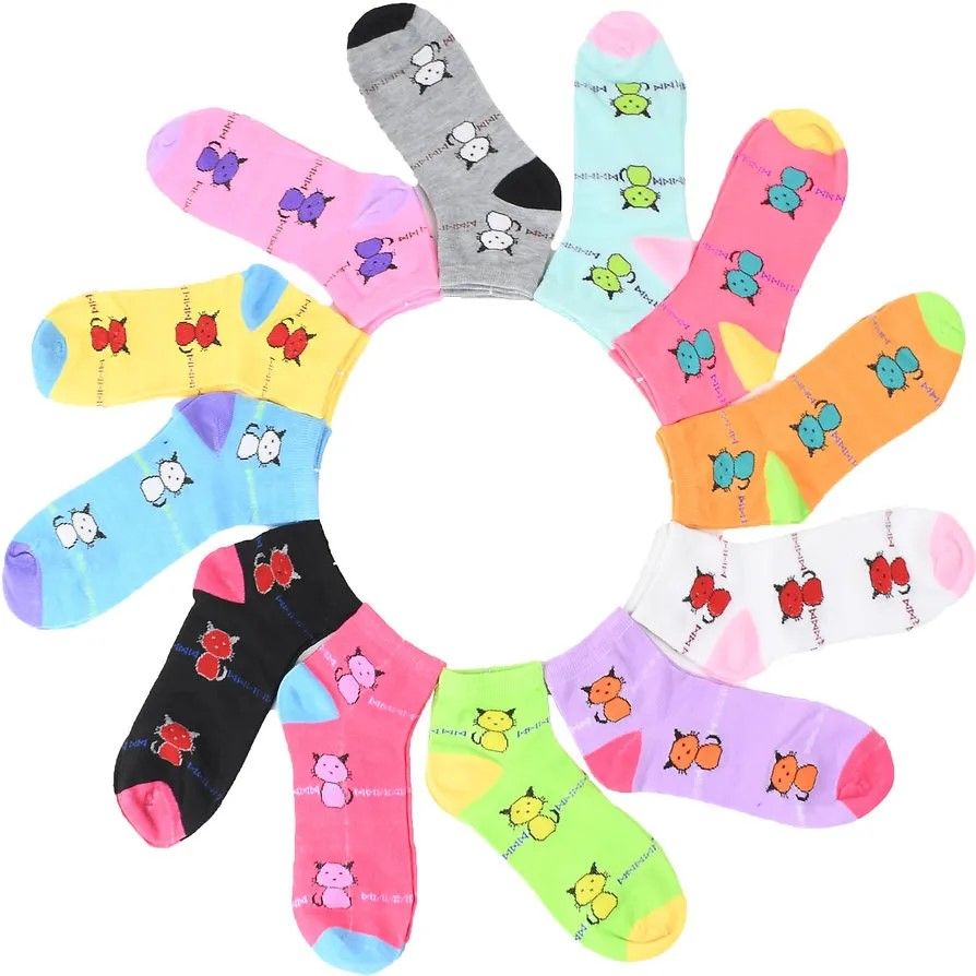 108 Pairs of Women's Ankle Sock Assorted Printed 9-11