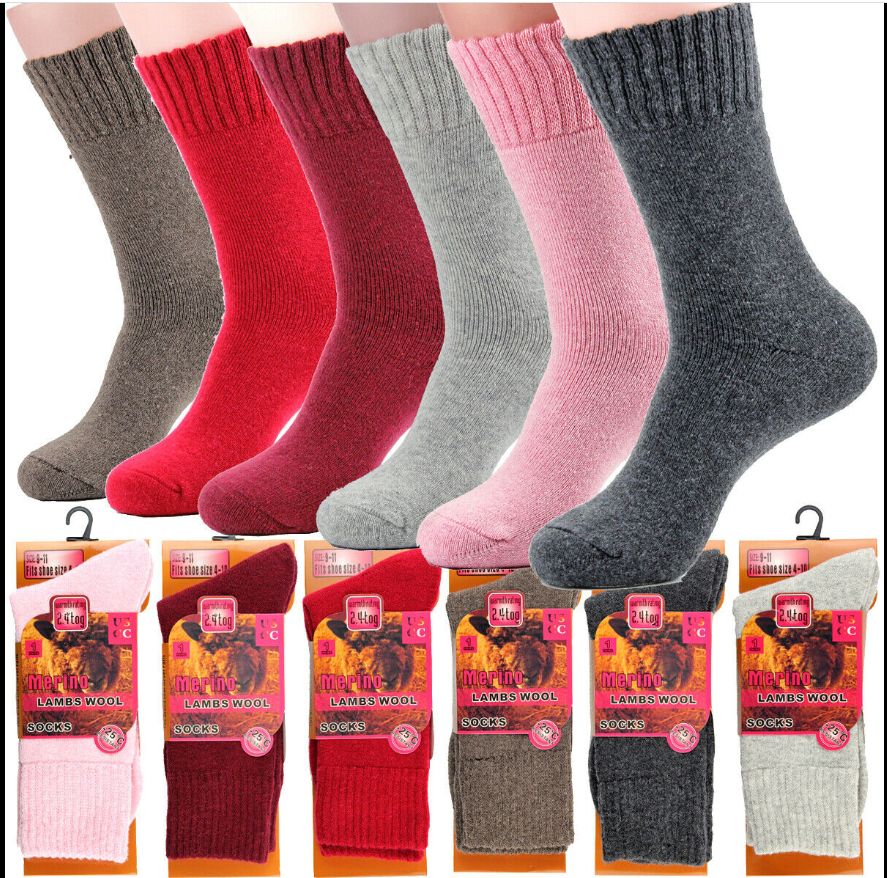 24 Pairs Womens Merino Wool Socks - Womens Thermal Socks - At ...