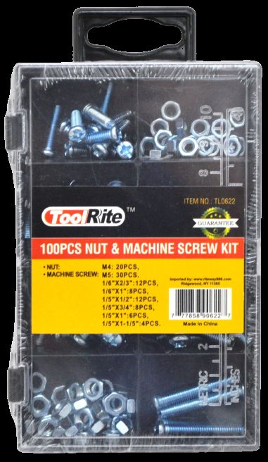 72 Pieces of 100pc Nut & Machine Screw