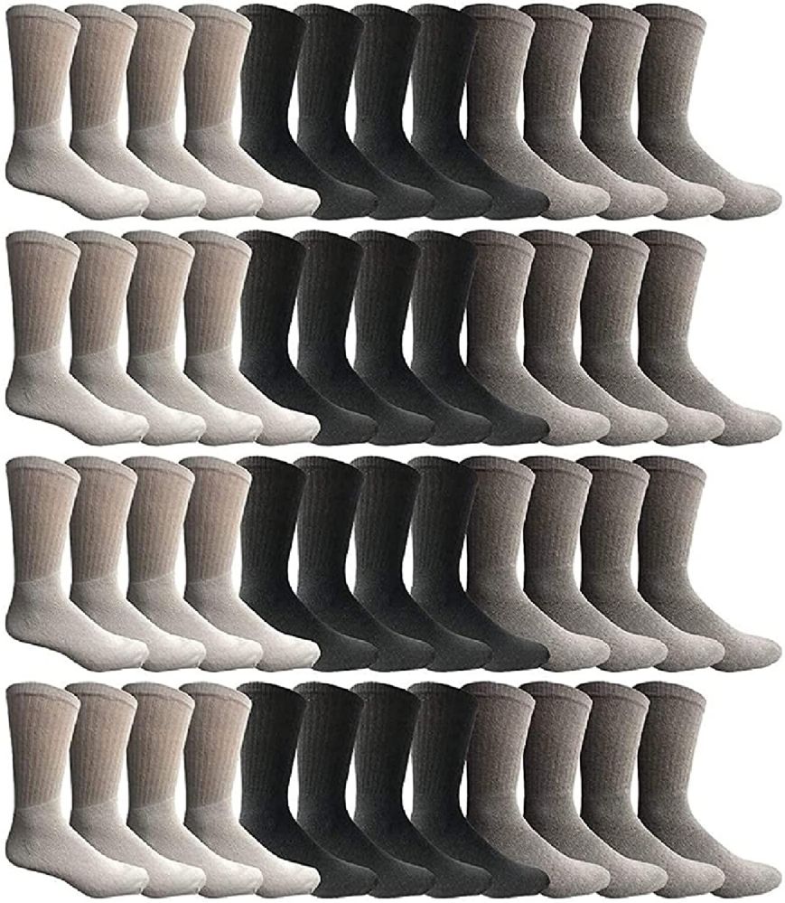 60 Pairs Yacht Smith Assorted Men s Cotton Crew Socks Bulk Pack Mens Crew Socks at bulksocks