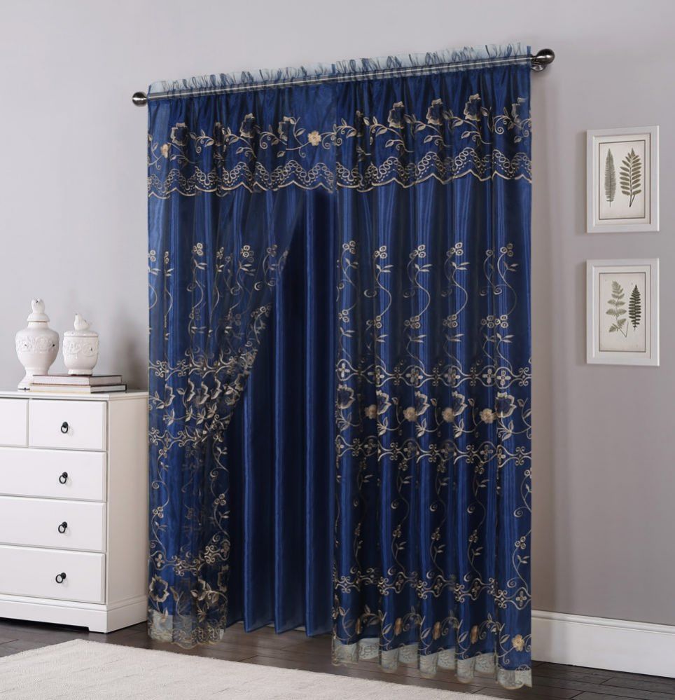 12 Pieces of Curtain Panel Color Navy