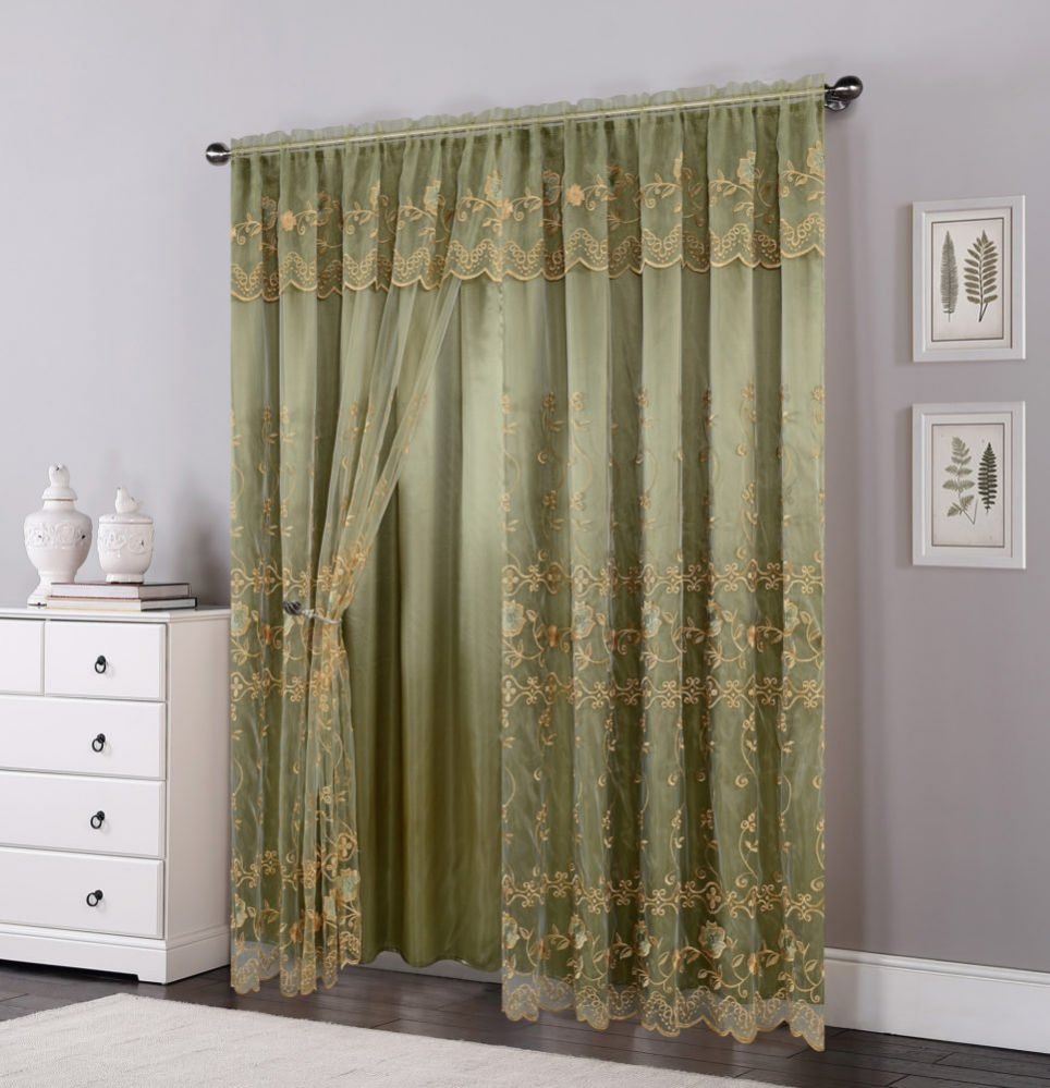 12 Pieces of Curtain Panel Color Sage