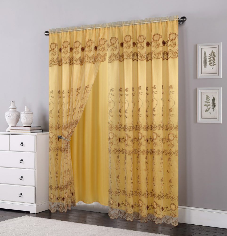 12 Pieces of Curtain Panel Color Gold