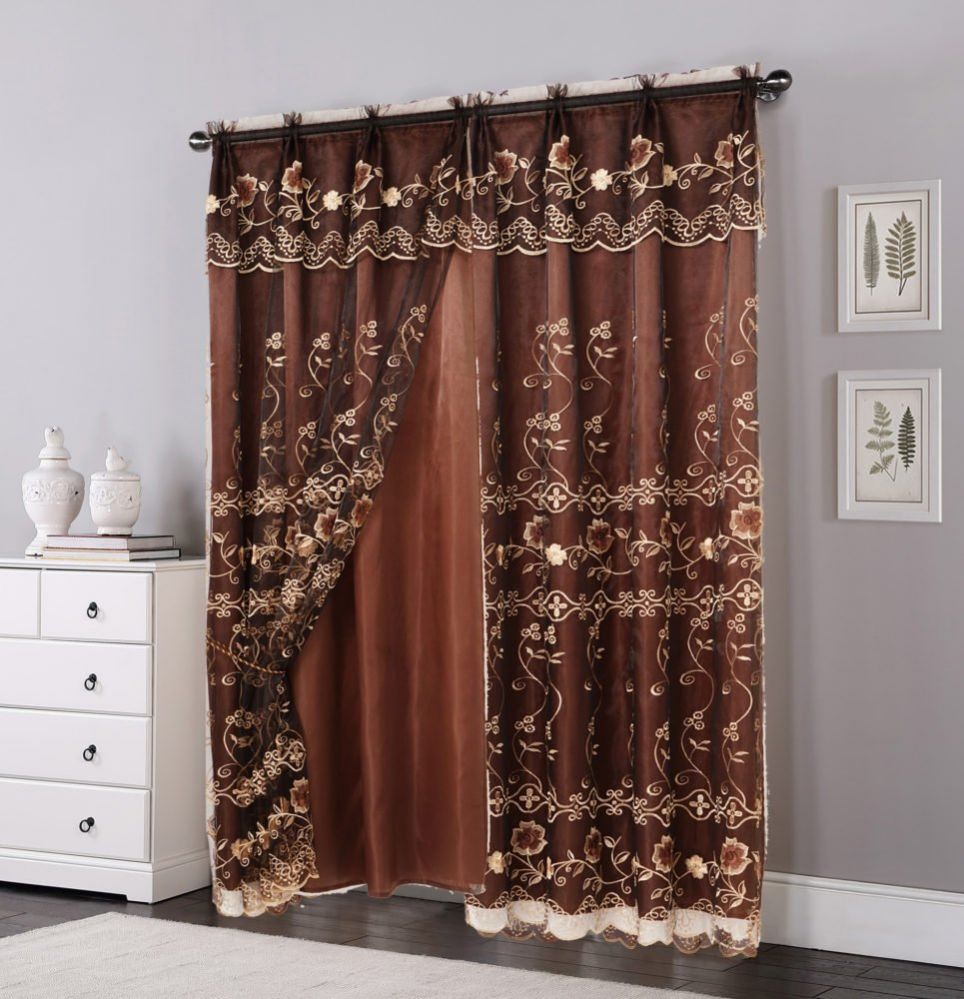 12 Pieces of Curtain Panel Color Brown