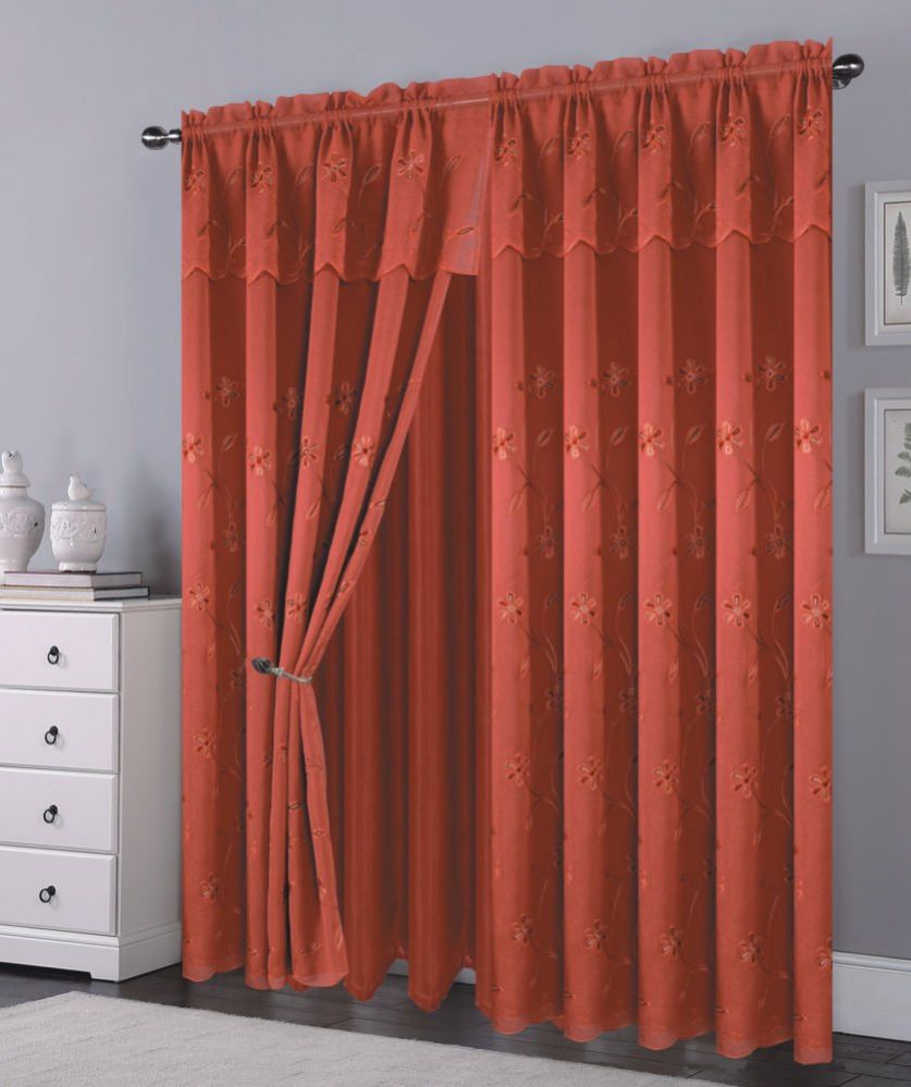 12 Pieces of Curtain Panel Color Rust