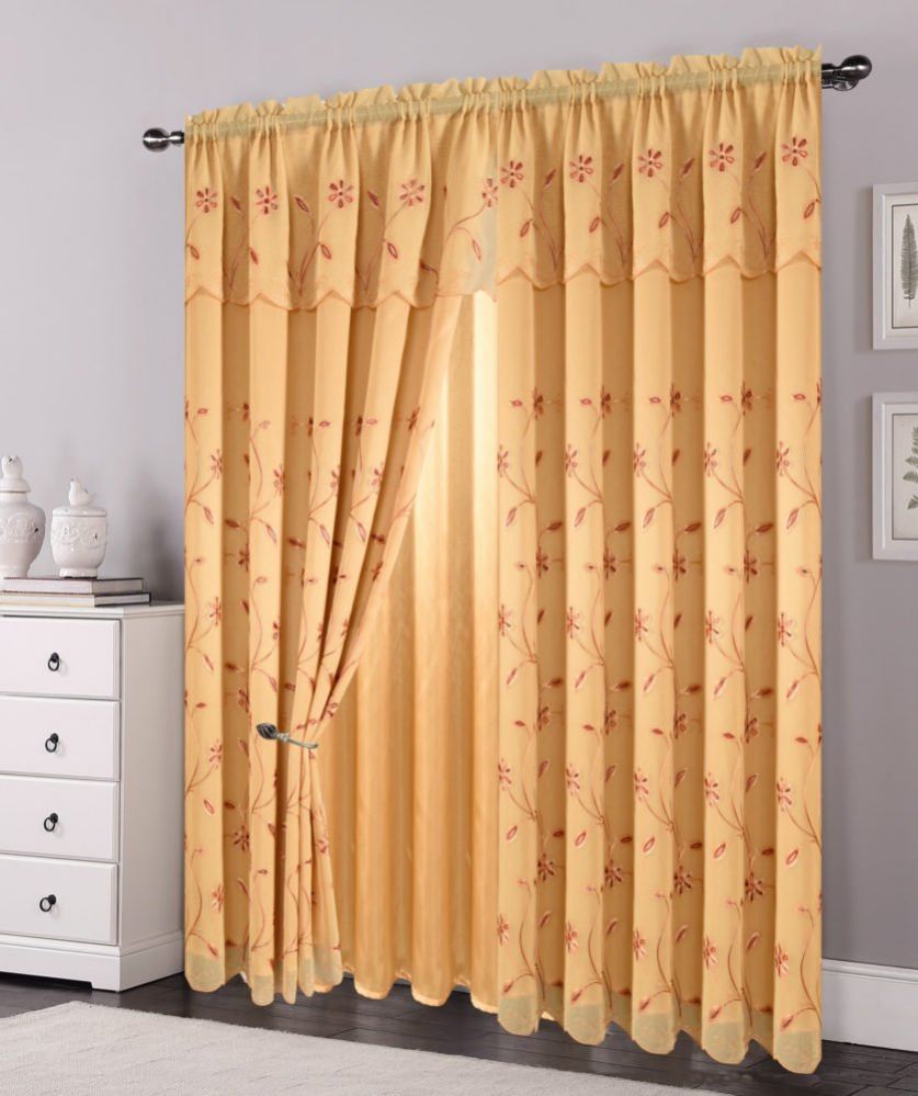 12 Pieces of Curtain Panel Color Gold