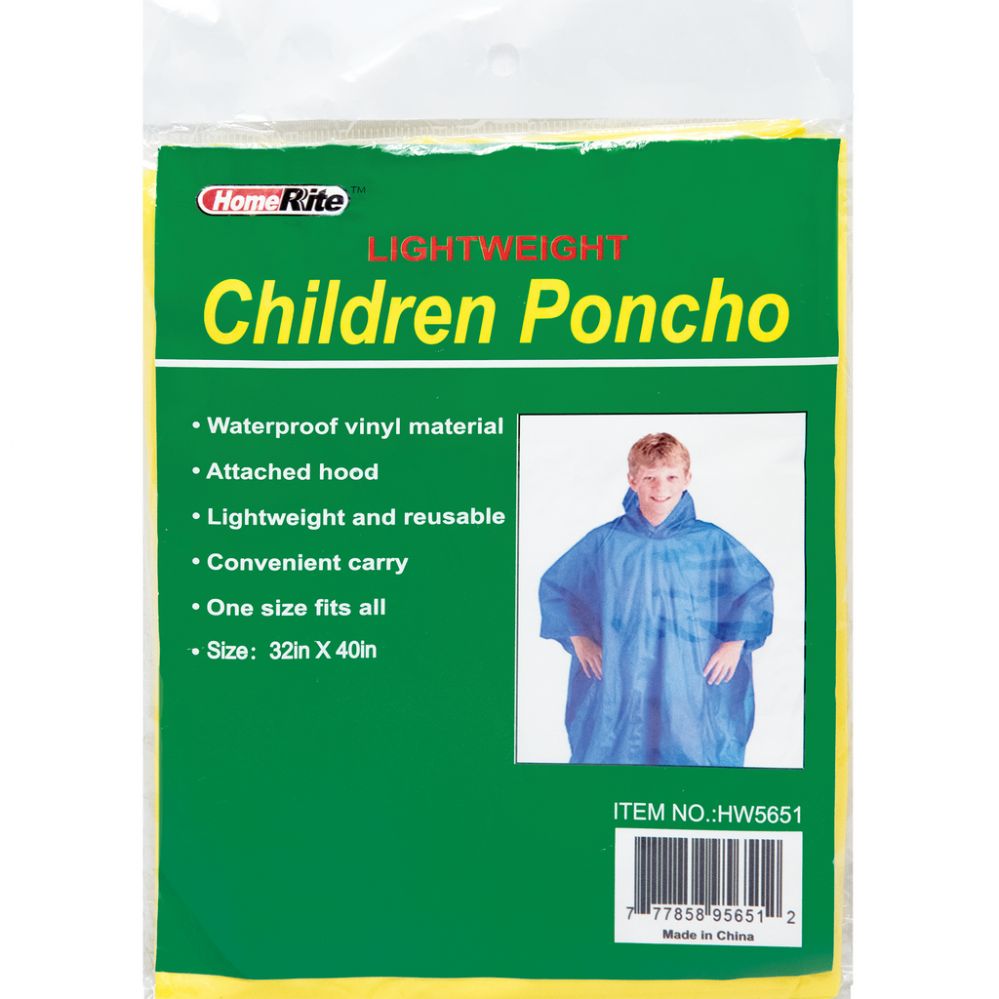144 Wholesale Kids Poncho