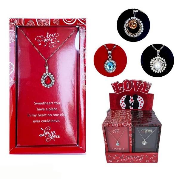 24 Pieces of Rhinestone Necklace in Box