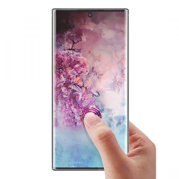 12 Wholesale Galaxy Note 10 Plus 3d Tempered Glass Full Screen Protector With Working Adhesive In Screen Finger Scanner