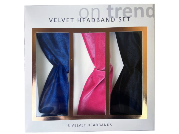 18 Pieces of On Trend 3 Piece Velvet Headband Set