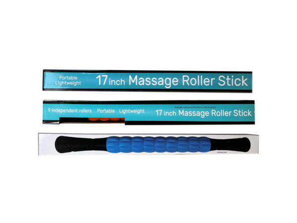 12 Wholesale 17 in Massage Roller Stick Asst. Colors