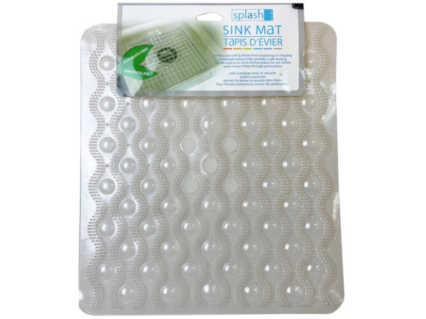 36 Pieces of Splash Home Waves Style 11.5 In X 12.5 In Clear Sink Mat