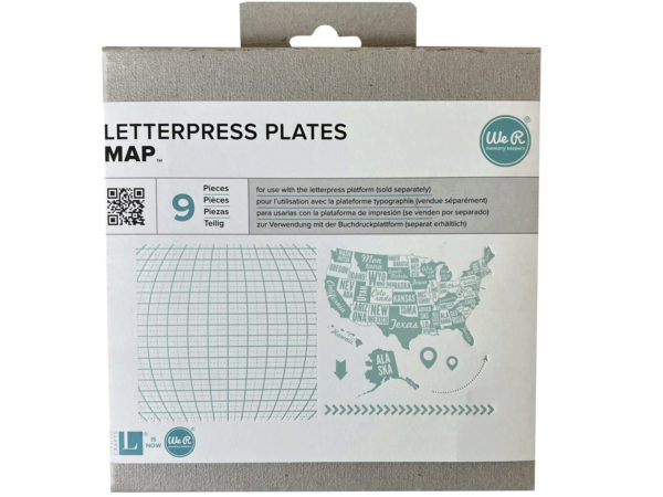 48 Pieces of WE-R 9 Piece Map Themed Letterpress Plates