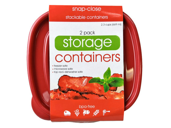 36 Wholesale 2 Pack Plastic Square Food Container