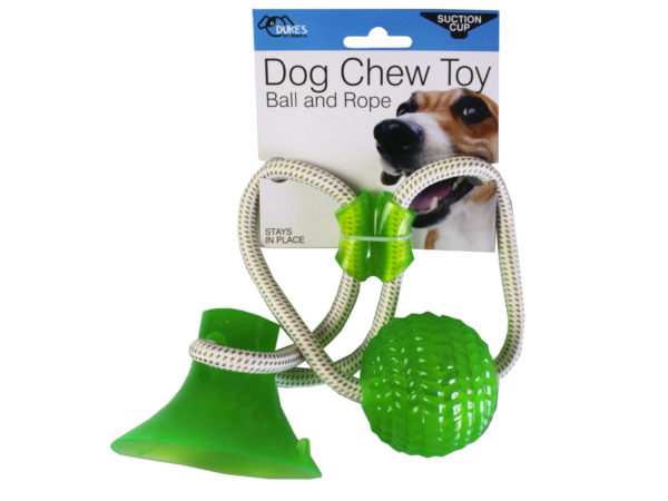 12 Wholesale Suction Cup Dog Chew With Ball And Rope