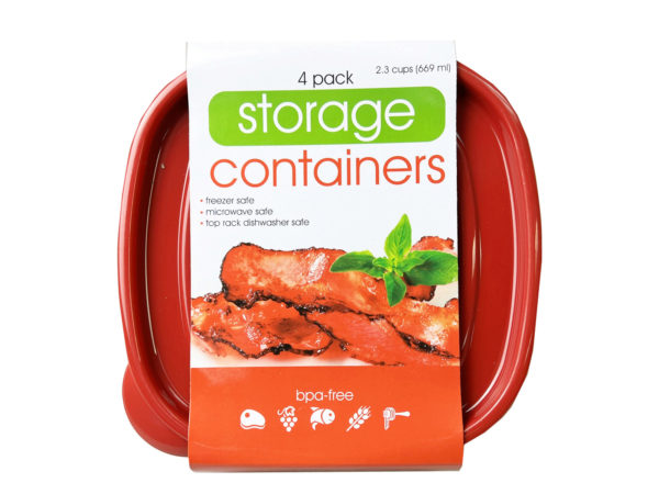 18 Wholesale 4 Pack Plastic Square Food Container