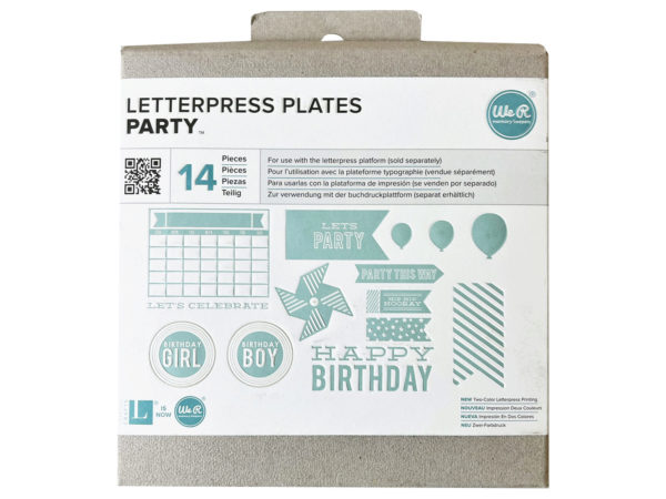 36 Pieces of WE-R 14 Piece Party Themed Letterpress Plates
