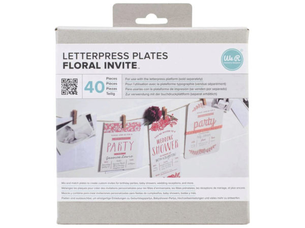 36 Pieces of WE-R 40 Piece Floral Invite Themed Letterpress Plates