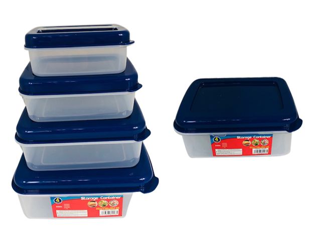 48 Pieces of 4 Piece Rectangular Food Containers
