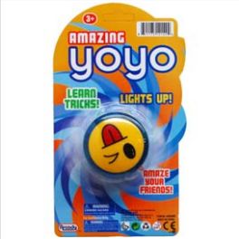 96 Wholesale 2.5 Inch Light Up Amazing Yoyo On Blister Card, 4 Assorted Colors