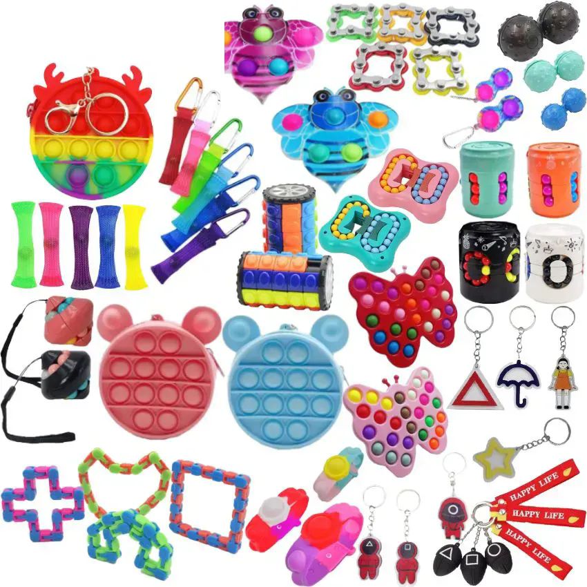 72 Wholesale Alphabet Pop It Keychains at