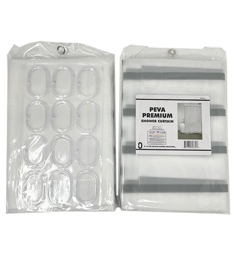24 Pieces of Shower Curtain With Hooks Premium Peva
