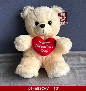 27 Wholesale Cream Bear With Valentines Day Heart