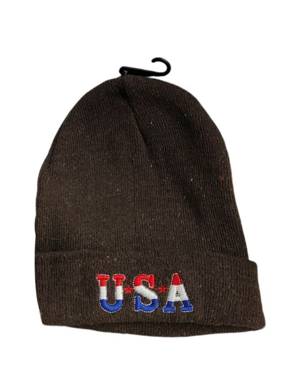 24 Wholesale Usa Beanie Patriotic Embroidery