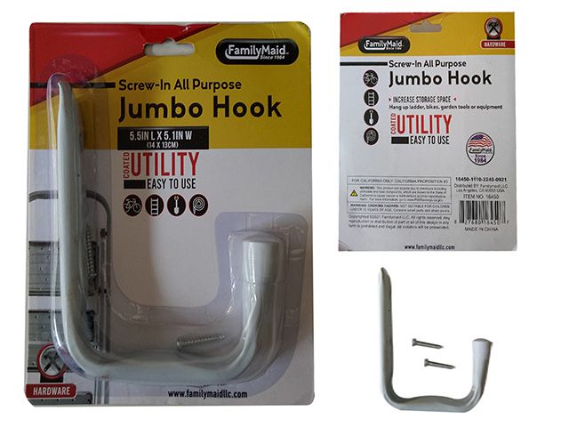 48 Wholesale Hooks Jumbo 1 Piece With Screws