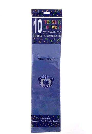 144 Packs of 10 Sheets Pack Colored Tissue Paper Color Royal Blue