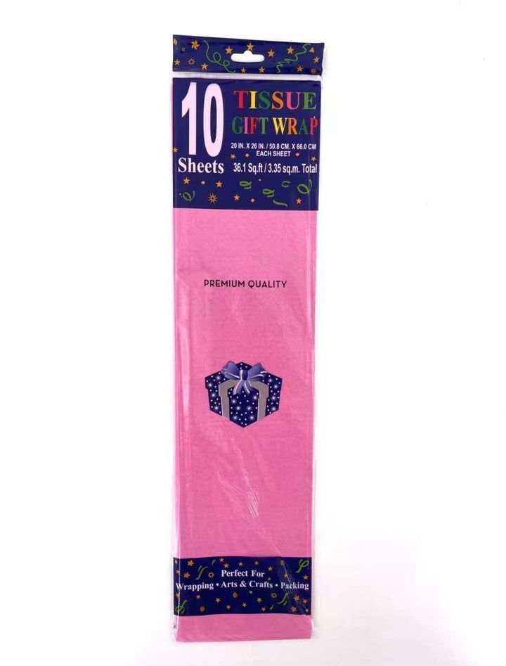 144 Packs of 10 Sheets Pack Colored Tissue Paper Color Pink