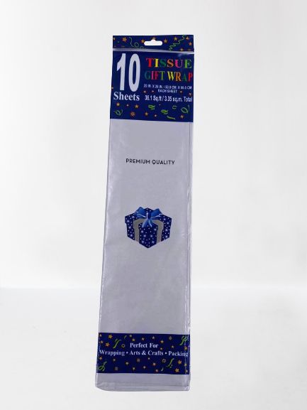 144 Packs of 10 Sheets Pack Colored Tissue Paper Color Silver