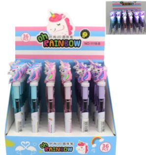 72 Wholesale Pen Unicorn Light up