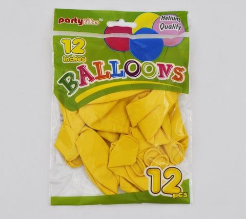 144 Wholesale 12" Helium Balloons - Yellow
