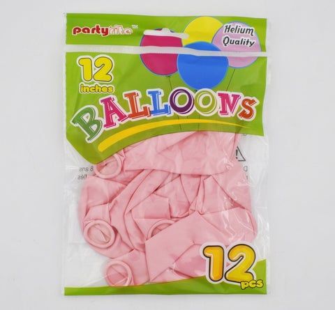 144 Wholesale 12" Helium Balloons - Lite Pink