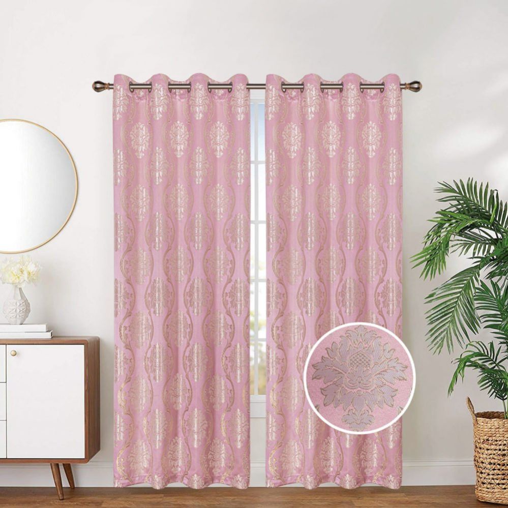 12 Pieces Curtain Panel Grommet Color Blush Window Curtains at