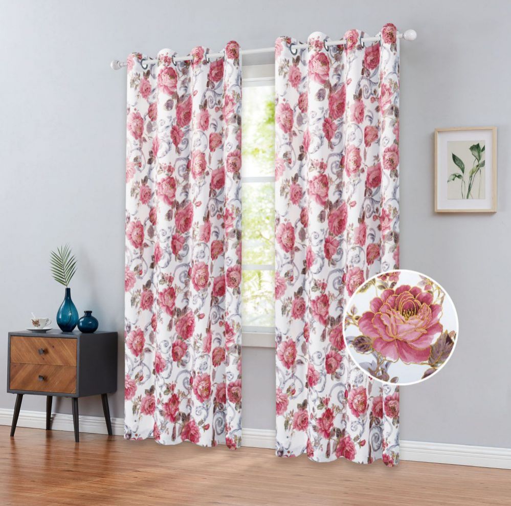 12 Wholesale Curtain Panel Grommet Color Rose - at - wholesalesockdeals.com