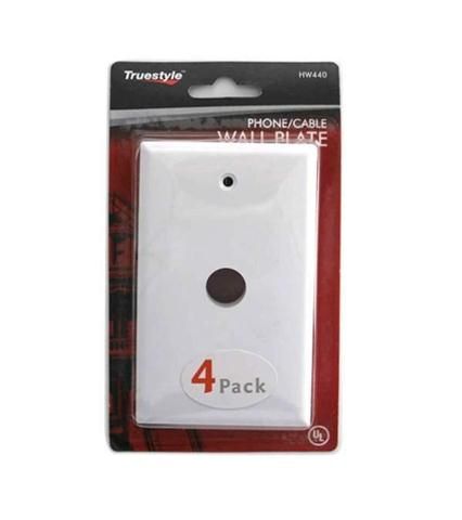 72 Pieces of 4 Piece Whitet Phone Cable Wall Plate 4.5x2.12