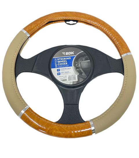 36 Pieces of Steering Wheel Cover Wood Grain Beige
