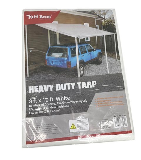 10 Pieces of White Heavy Duty Pe Tarp 8x10