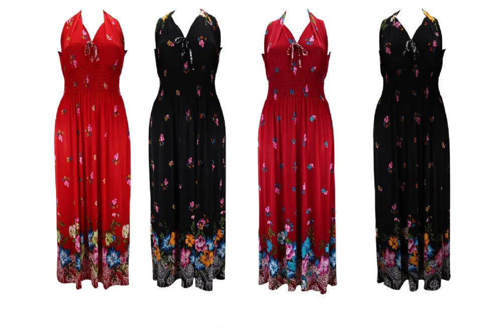 30 Pieces of Womens Floral Halter Dress Size Assorted