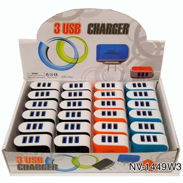 24 Pieces of 3 In 1 Usb Wall Charger