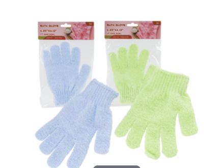 72 Pieces of Exfoliating Bath Gloves In Assorted Colors