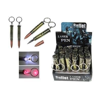 24 Bulk Bullet Keychain Pen/laser/led