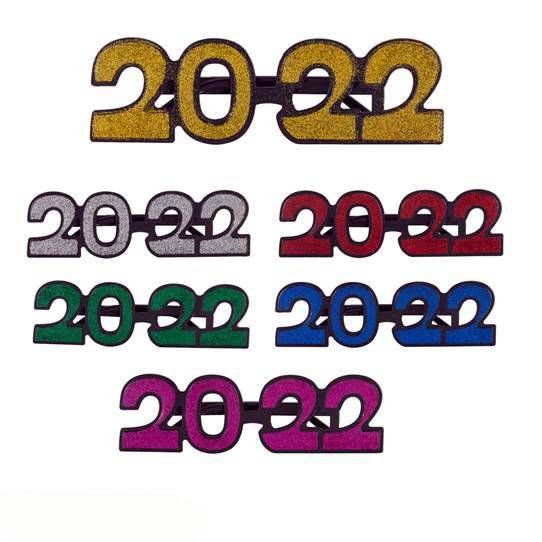 24 Wholesale 2022 New Year Glitter Glasses