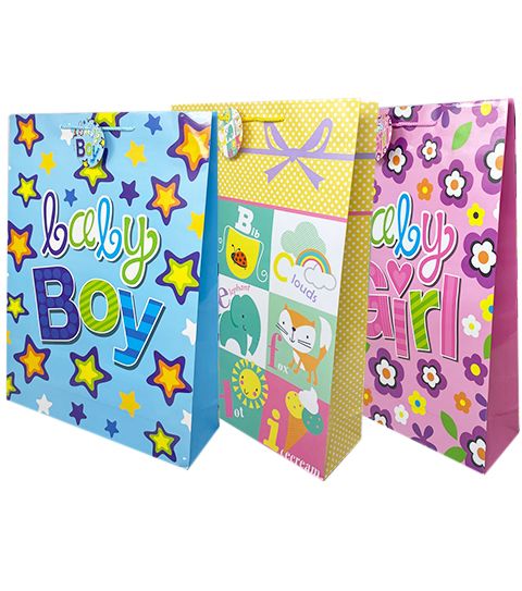 144 Pieces of Celebrate Baby Xlarge Gift Bag Glossy