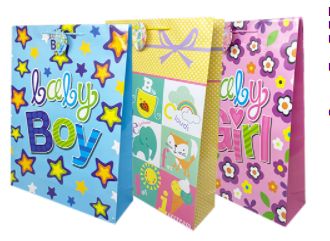 36 Wholesale Celebrate Baby Jumbo Gift Bag Glossy