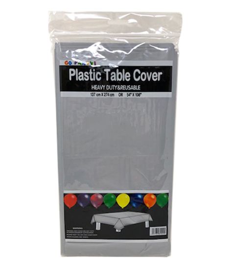 96 Wholesale Table Cover Silver 54x108