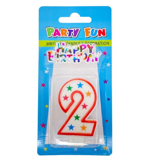 candle✣candle 　no2 96 Pieces NUMBER 2 CANDLE WITH BIRTHDAY Decoration