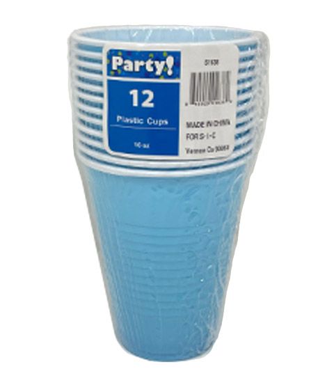 Pastel Blue 16 oz Plastic Cups - Party Warehouse